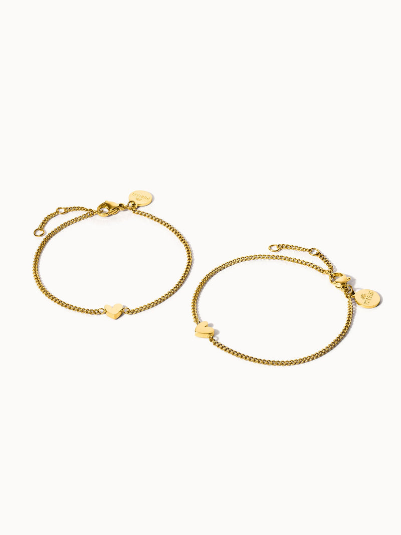 Tiny Heart Armband Set