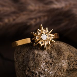 Asterisk Ring (Perlmutt/Gold)