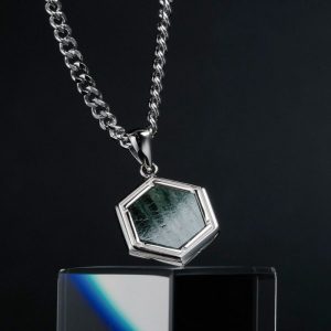 Axis Halskette (Grüner Marmor/Silber)
