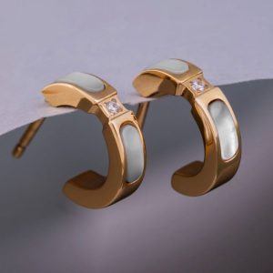 Campania Ohrringe (Perlmutt/Gold)