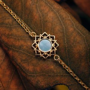 Composition Armband (Blaues Perlmutt/Gold)