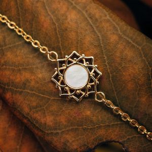 Composition Armband (Weißes Perlmutt/Gold)