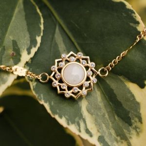 Composition Gem Armband (Mondstein/Gold)