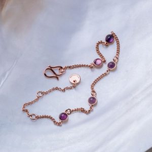 Dewdrops Armband (Amethyst/Rosé)