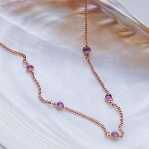 Dewdrops Halskette (Amethyst/Rosé)