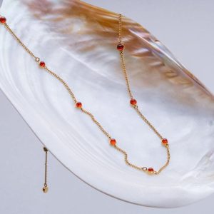 Dewdrops Halskette (Chalcedon/Gold)