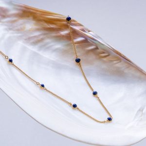 Dewdrops Halskette (Lapislazuli/Gold)