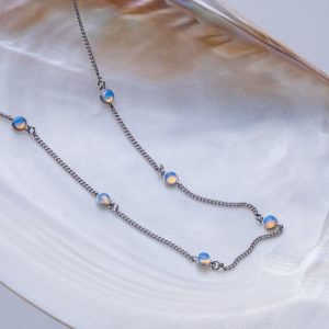 Dewdrops Halskette (Mondstein/Silber)