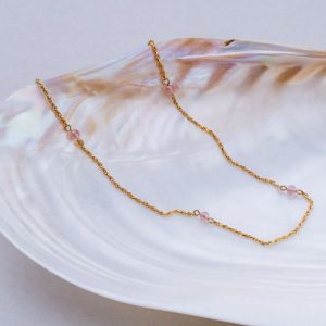 Dewdrops Halskette (Sonnenstein/Gold)