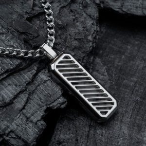 Interplay Halskette (Grauer Marmor/Silber)