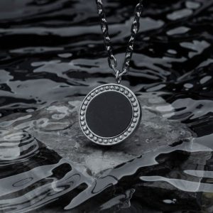 Interplay Halskette (Schwarzer Marmor/Silber)