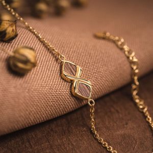Mosaic Armband (Walnuss/Gold)