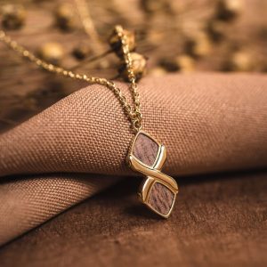 Mosaic Halskette (Walnuss/Gold)