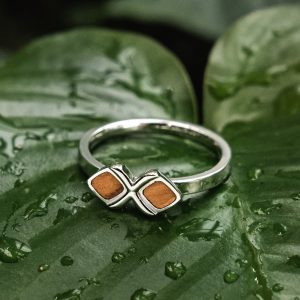 Mosaic Ring (Olive/Silber)