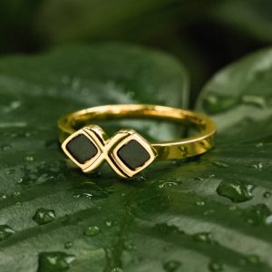 Mosaic Ring (Schiefer/Gold)