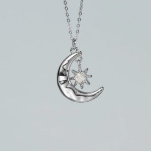 Newmoon Halskette (Labradorit/Silber)