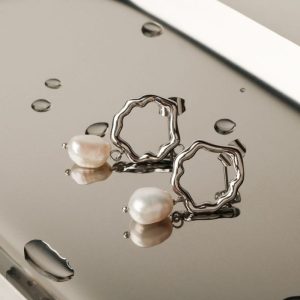 Oceanfoam Ohrringe (Perle/Silber)