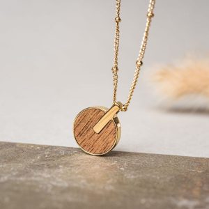 Opacity Halskette (Marmorholz/Gold)