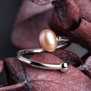 Panoramic Ring (Rosa Perle/Silber)
