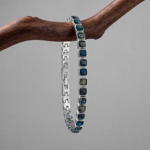 Peppered Armband (Labradorit/Silber)