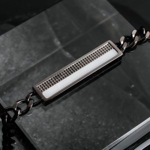 Planarity Armband (Weißer Marmor/Dunkelgrau)