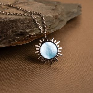 Shade Halskette (Blaues Perlmutt/Silber)