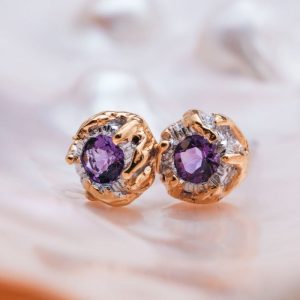 Silverstream Ohrringe (Amethyst/Gold)