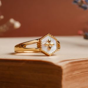 Spectral Ring (Weißes Perlmutt/Gold)