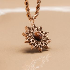 Suncatcher Halskette (Walnuss/Rosé)