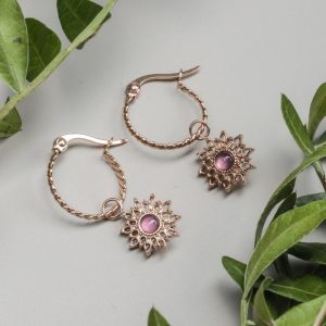 Suncatcher Ohrringe (Amethyst/Rosé)
