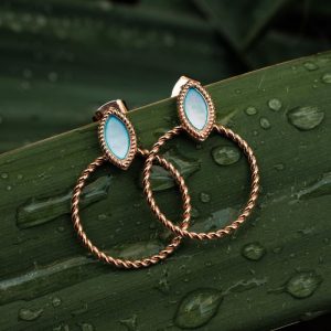 Visual Ohrringe (Blaues Perlmutt/Rosé)