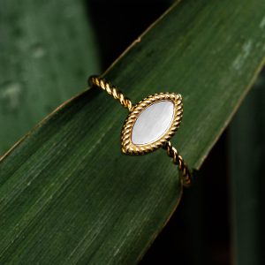 Visual Ring (Weißes Perlmutt/Gold)