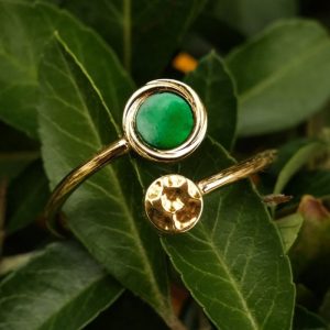 Zendala Ring (Grünes Perlmutt/Gold)