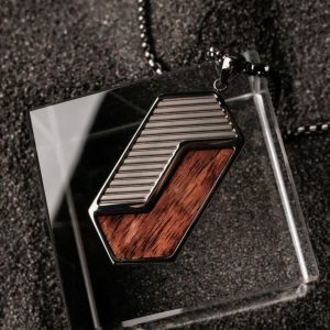 Zigzag Halskette (Walnuss/Dunkelgrau)